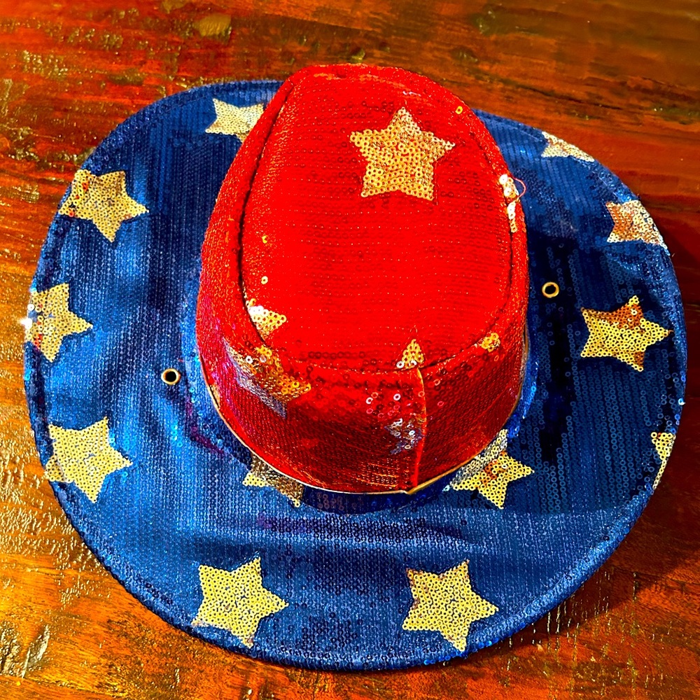 Cowboy hat. RED WHITE AND BLUE. OSFM